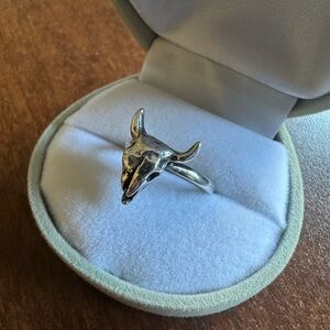 Sterling silver handmade Bison skull head ring 🦬 buffalo size 6 rare!